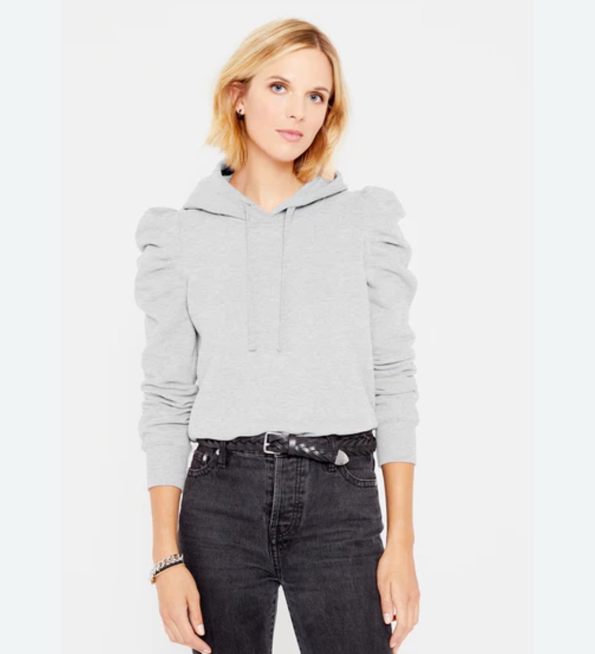 Rebecca Minkoff Janine puff sleeve hoodie sweatshirt