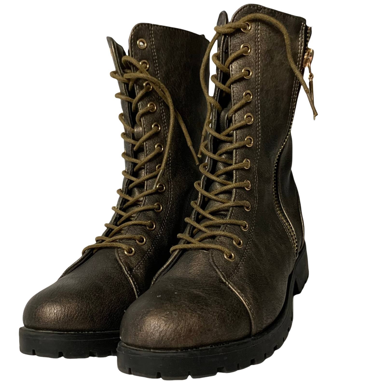 M 7 B US, Brownv2 Pu Guilty Heart Womens Cairo Military Lace Up Combat Boots Boots M 7 B US, Brownv2 Pu Guilty Heart Womens Cairo Military Lace Up Combat Boots Boots