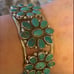 Turquoise flower blossom southwestern sterling silver cuff bracelet