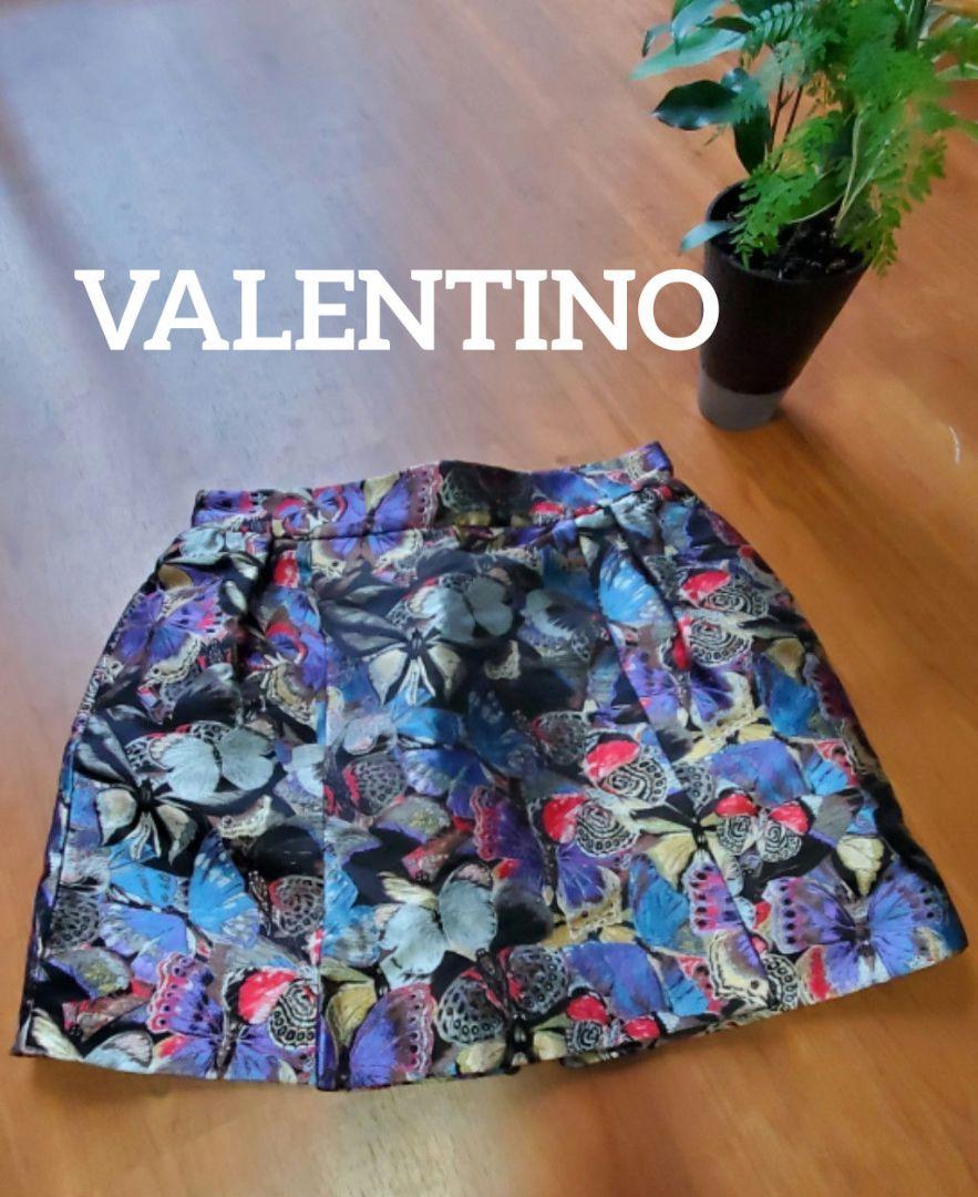 【Excellent Condition】VALENTINO Butterfly Embroidered Skirt 42