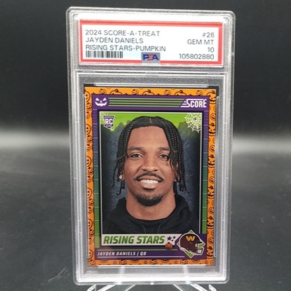 Jayden Daniels 2024 Panini Score-a-Treat Rising Stars Pumpkins Rookie PSA 10