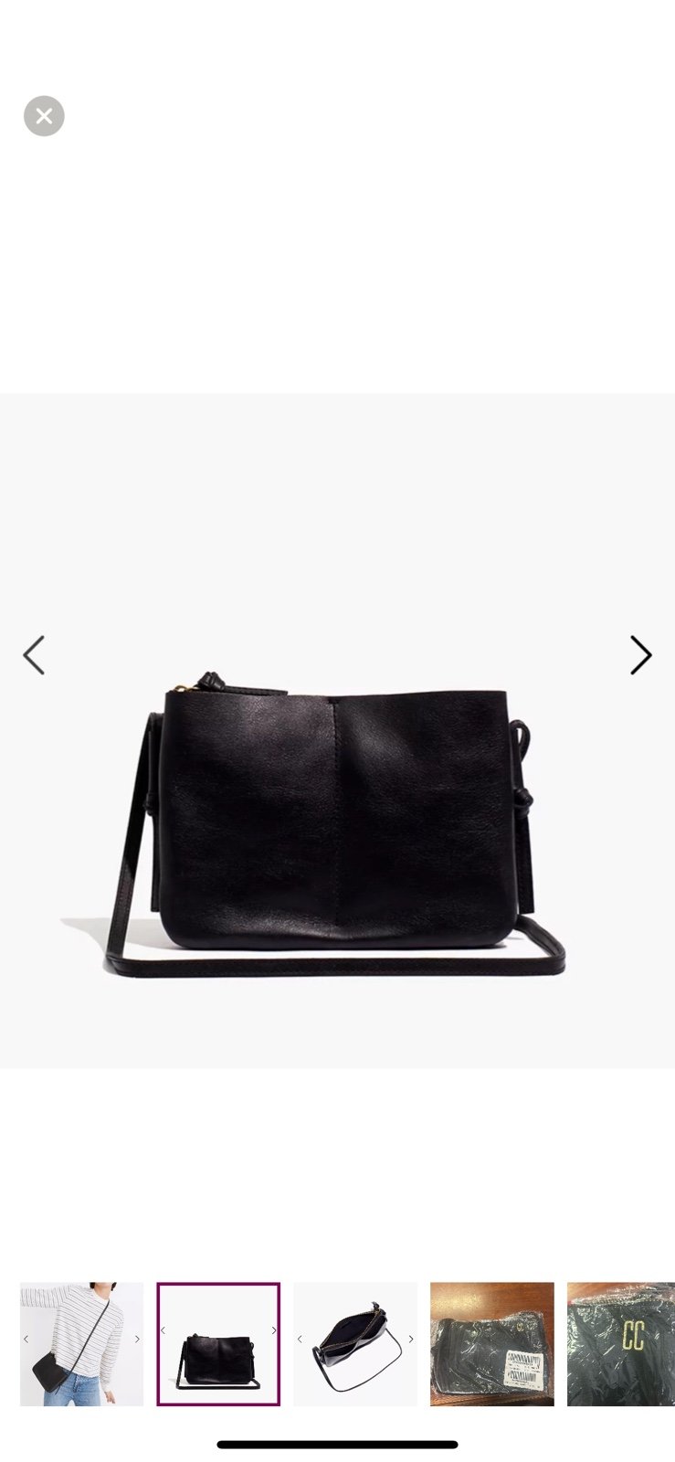 Madewell The Knotted Crossbody Bag Black Leather