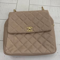 Quilted leather backpack shoulder bag