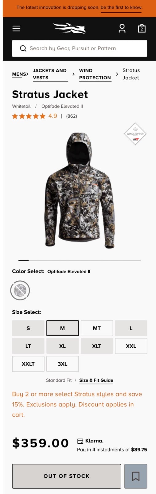 Sitka Stratus Jacket