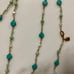 Ralph Lauren Faux Glass/Gold Tone & Beaded W/Turquoise Pendent Station Necklace