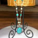 Ralph Lauren Faux Glass/Gold Tone & Beaded W/Turquoise Pendent Station Necklace