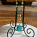 Ralph Lauren Faux Glass/Gold Tone & Beaded W/Turquoise Pendent Station Necklace