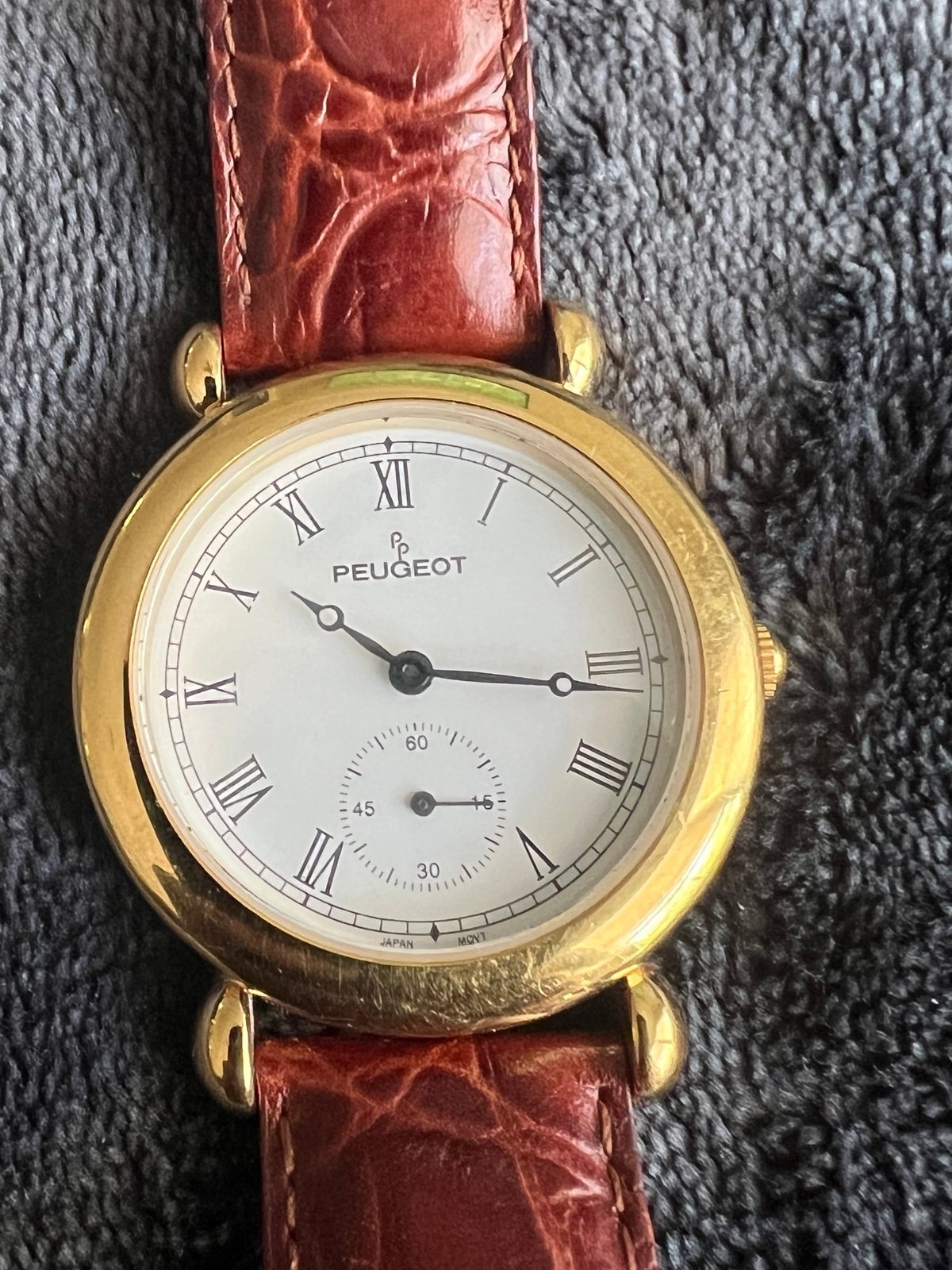 Vintage Peugeot watch layered gold