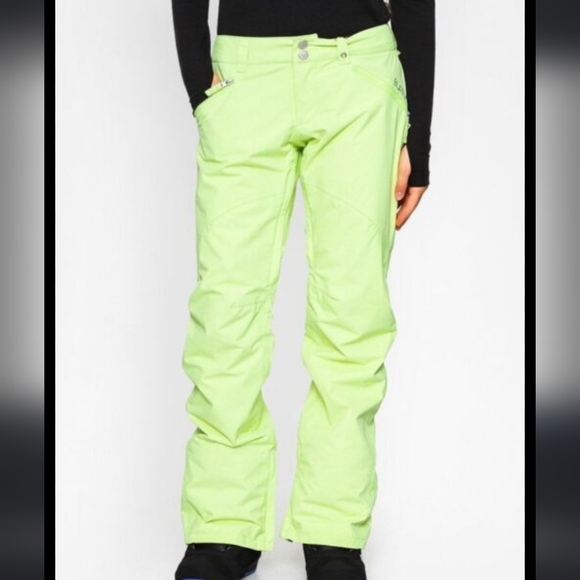 Burton Neon Yellow Girls DryRide Snowboard Pants sz L