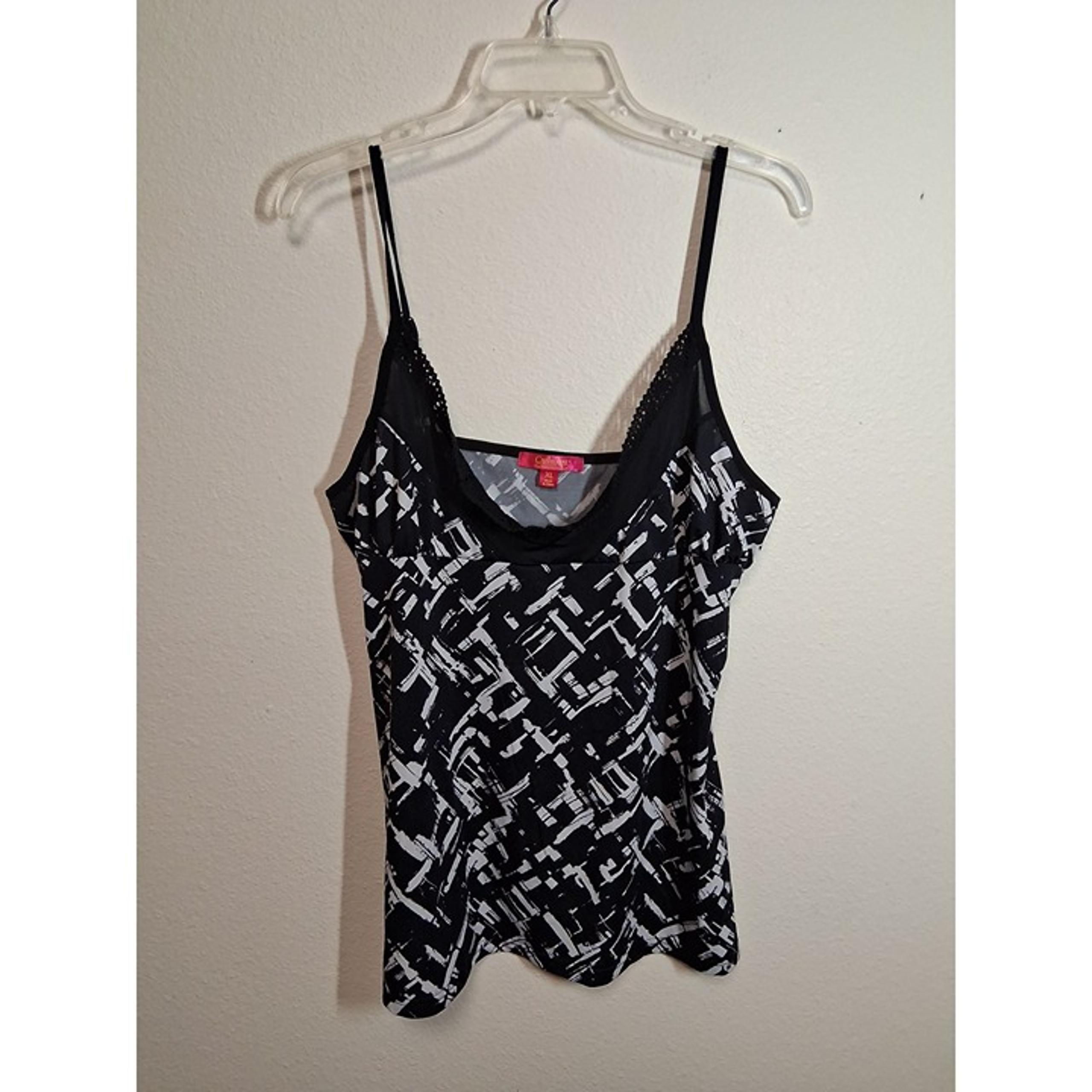 Catherine Malandrino Blouse Camisole Tank Top Business Casual Black Womens Sz XL