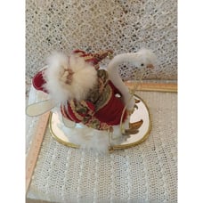 MARK ROBERTS 12 DAYS OF CHRISTMAS 7 SWANS SWIMMING SANTA RIDING FIGURINE