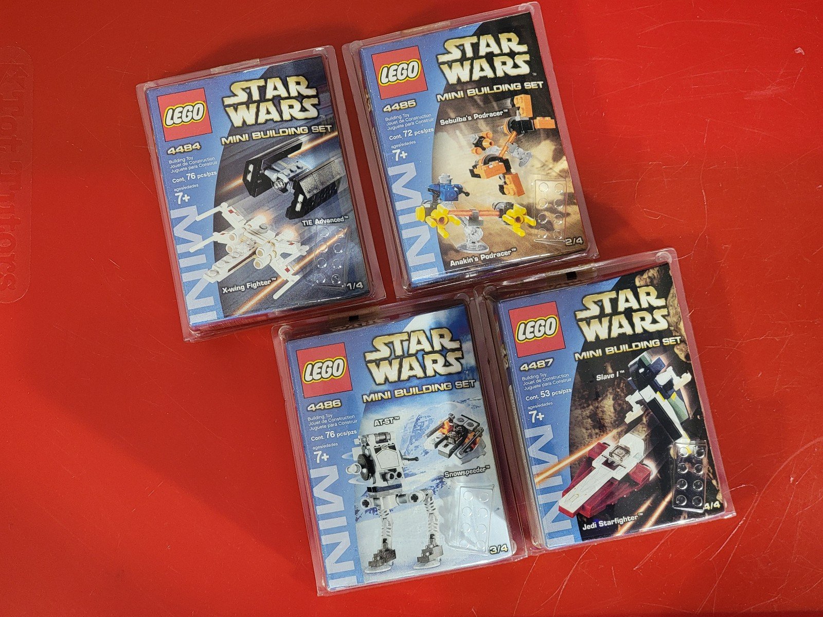 Lego Star Wars SEALED 4 SETS 4484 4485 4486 4487 from 2003 NEW Xwing TIE Slave1