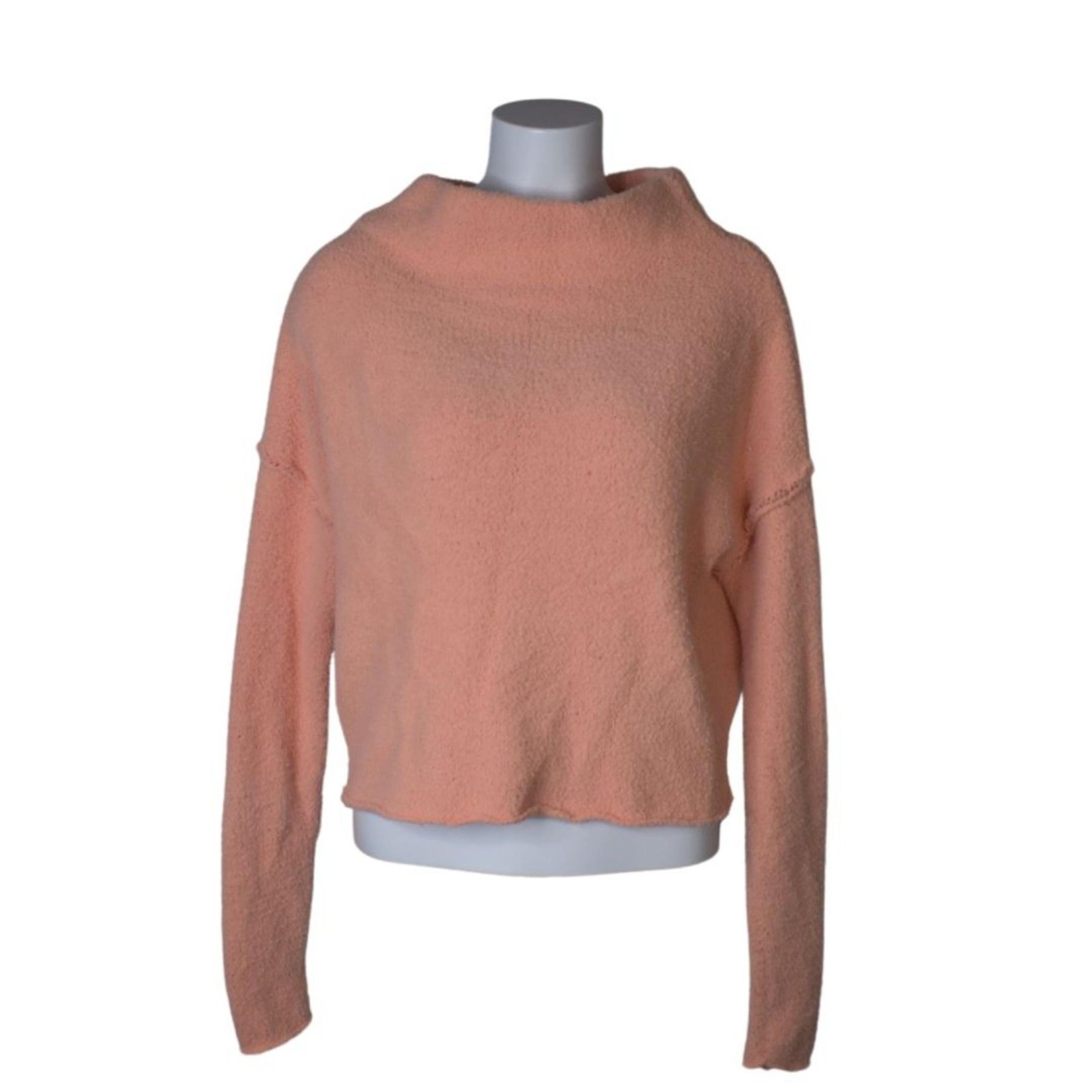 Free People San Vincente Pullover Mock Neck Sweater Cherry Peach Womens XS
