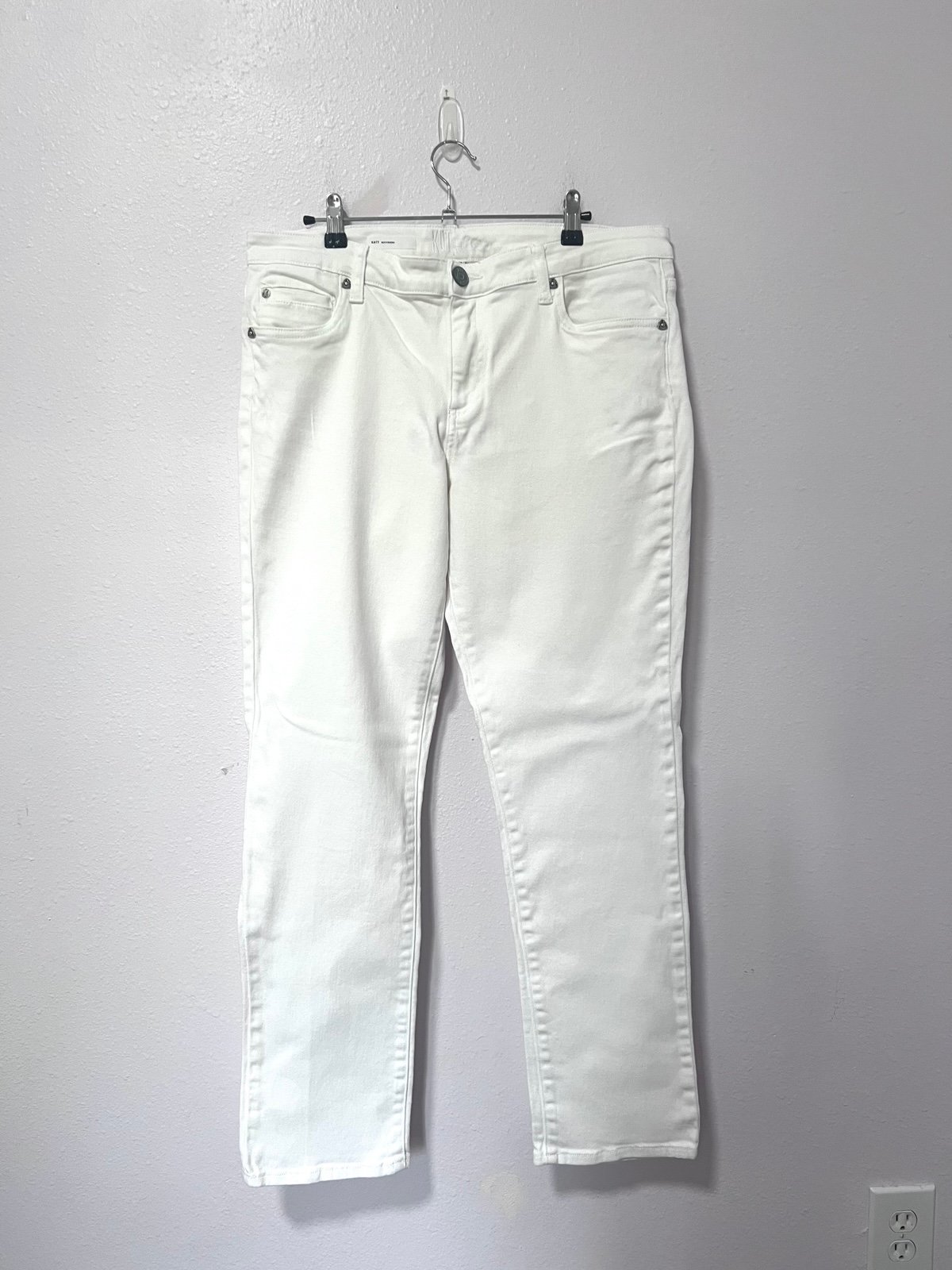 KUT from the Kloth Katy boyfriend White Skinny Jeans with Sleek Fit 12