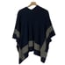CAbi Reversible Wrap Poncho Sweater (Style 3163) - Blue/Oatmeal - M/L