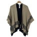 CAbi Reversible Wrap Poncho Sweater (Style 3163) - Blue/Oatmeal - M/L