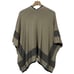 CAbi Reversible Wrap Poncho Sweater (Style 3163) - Blue/Oatmeal - M/L
