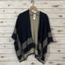 CAbi Reversible Wrap Poncho Sweater (Style 3163) - Blue/Oatmeal - M/L