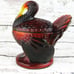 Home Decor LE Smith Ruby Red Amberina Glass Turkey 2 Piece Lid & Base Dish MINT