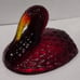 Home Decor LE Smith Ruby Red Amberina Glass Turkey 2 Piece Lid & Base Dish MINT