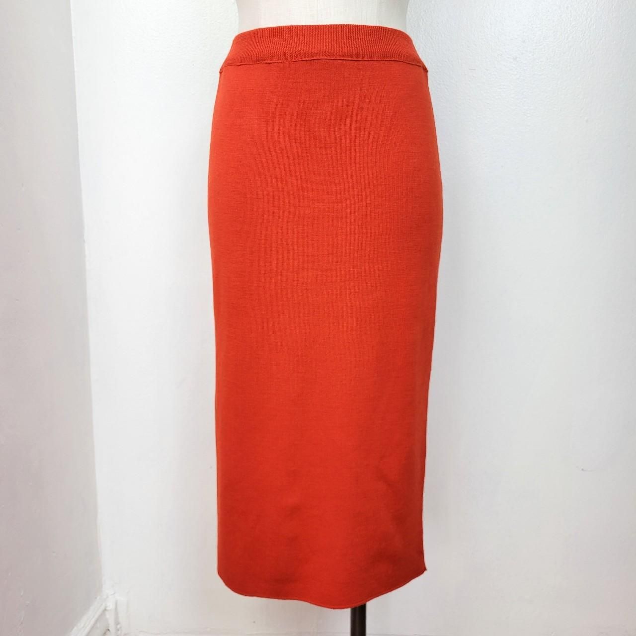 Vintage 90s Burnt Orange Knitwear Maxi Skirt
