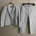 Zara blue striped single button blazer and matching striped trouser pants set