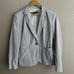 Zara blue striped single button blazer and matching striped trouser pants set