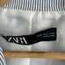 Zara blue striped single button blazer and matching striped trouser pants set