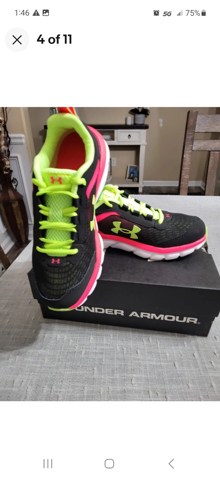 Under Armour Girls Grade School UA Assert 9 Running Shoes Size 4y