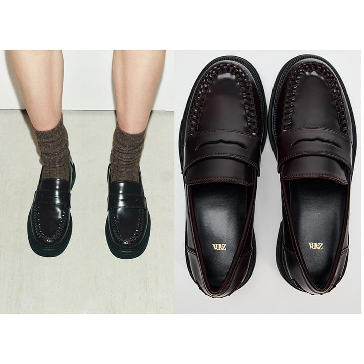 ZARA decorative stitching loafers 1531 size 9