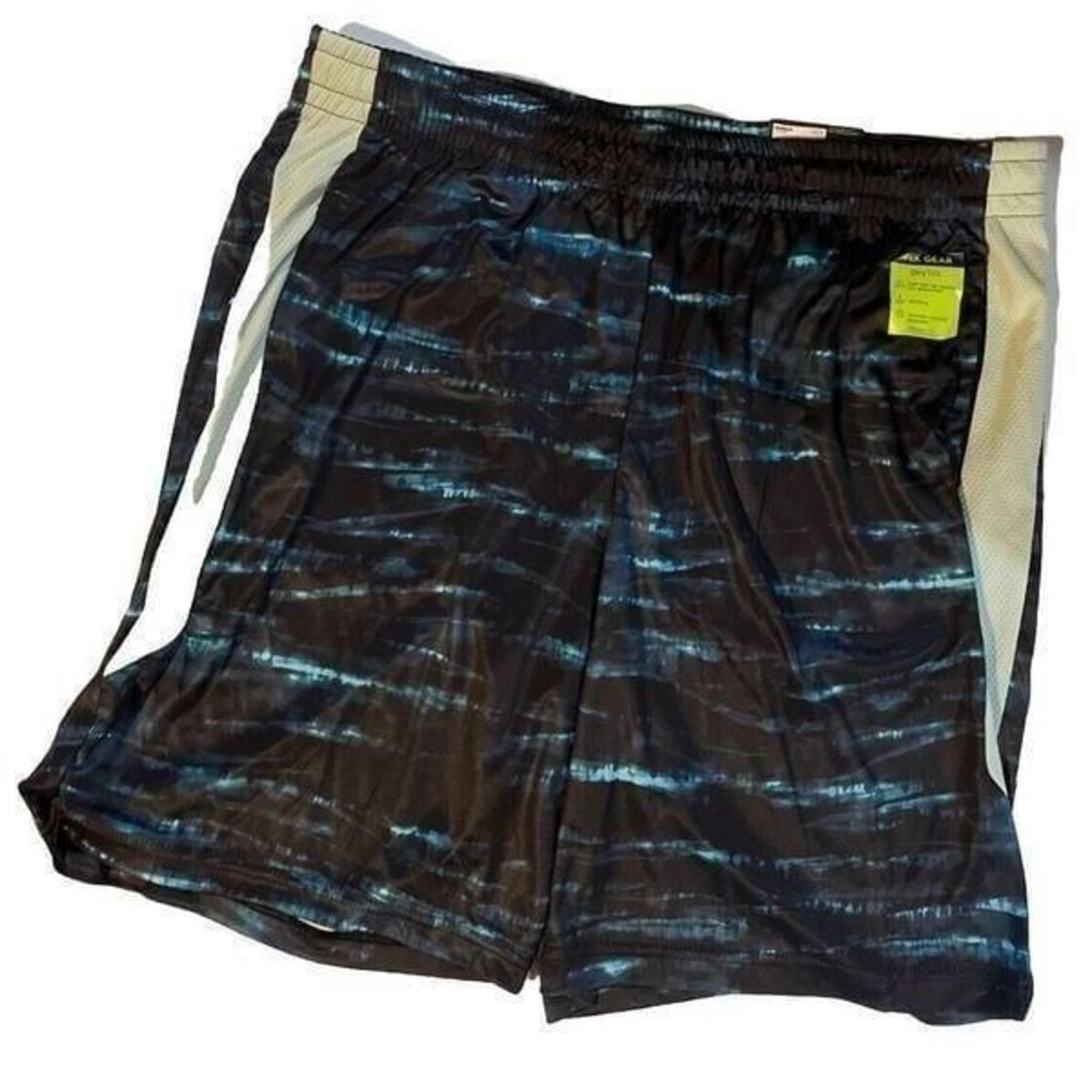 Tek Gear  Men’s Dry Tek Shorts, Drawstring, Elastic Waist, Size XL Black/Blue