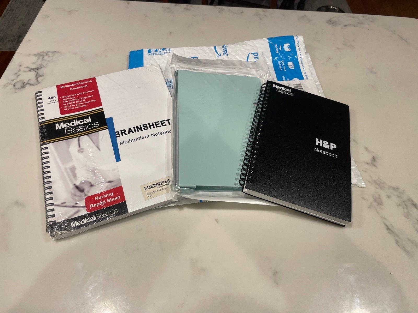 Nursing RN CNA Medical Bundle Clipboard, notebook, brainsheet