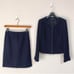 Michel Klein No-Collar Suit, Top Size 38, Bottom Size 36, Waist 66, Dark Navy, Lametta, DMW