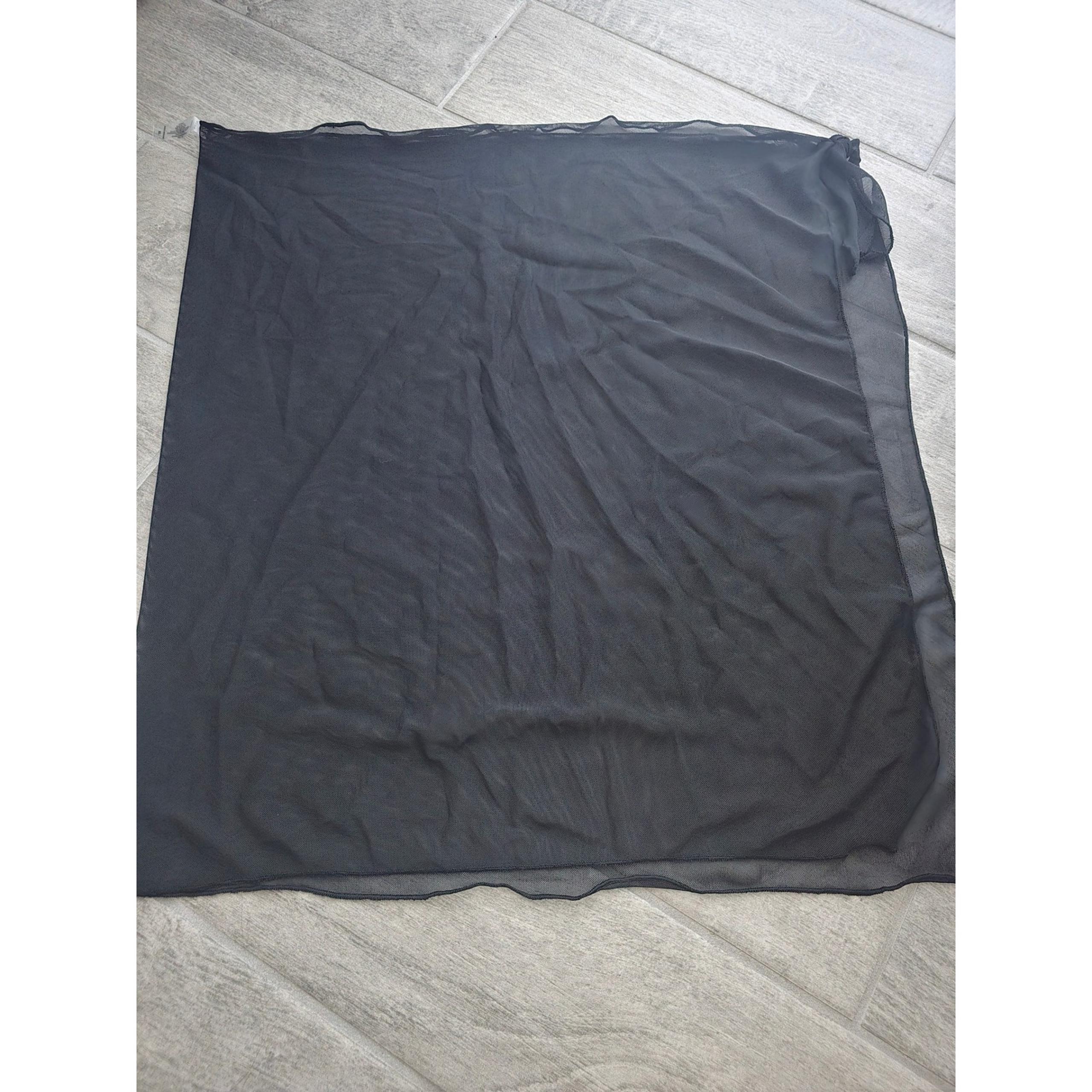 Coastal Waves Swimsuit Sarong Cover Up Sheer Black Beach Pool 3X