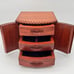 Wooden Jewelry Box with Drawers Hand Carved 8 x7.5 x7.5