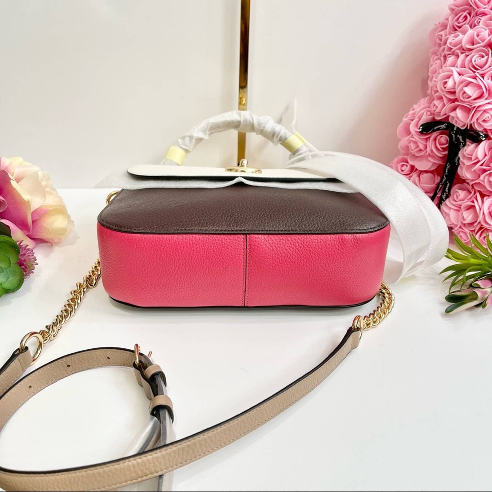 NEW Coach Marlie Top Handle Satchel In Colorblock Chalk Multi shops C2836