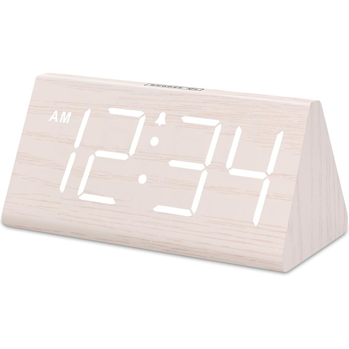 Wooden Digital Alarm Clock for Bedroom - Living Room Desk Clock