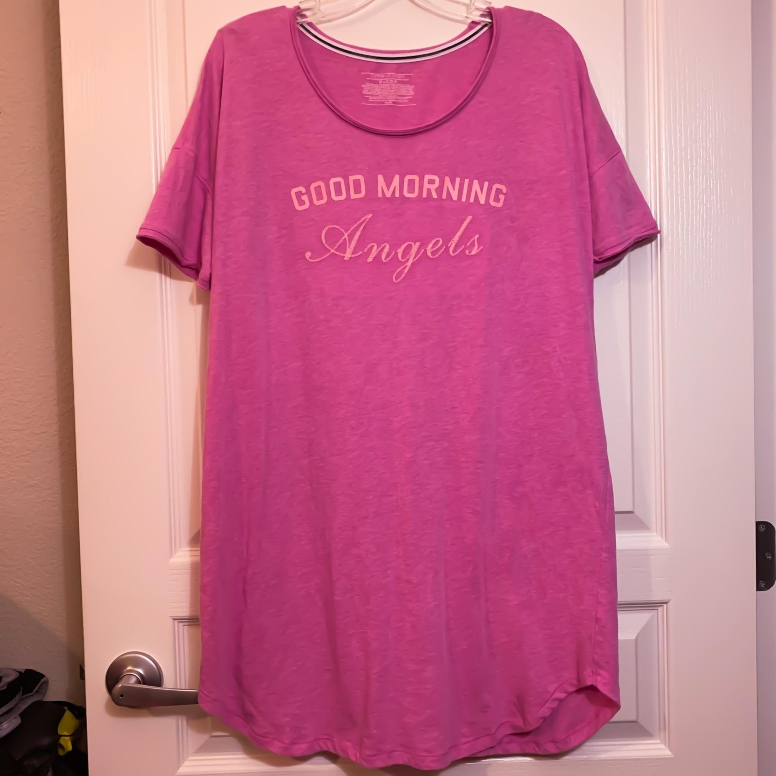 Victoria’s Secret VS ANGELS Pink Long Sleep T-Shirt Nightgown Pajamas Medium