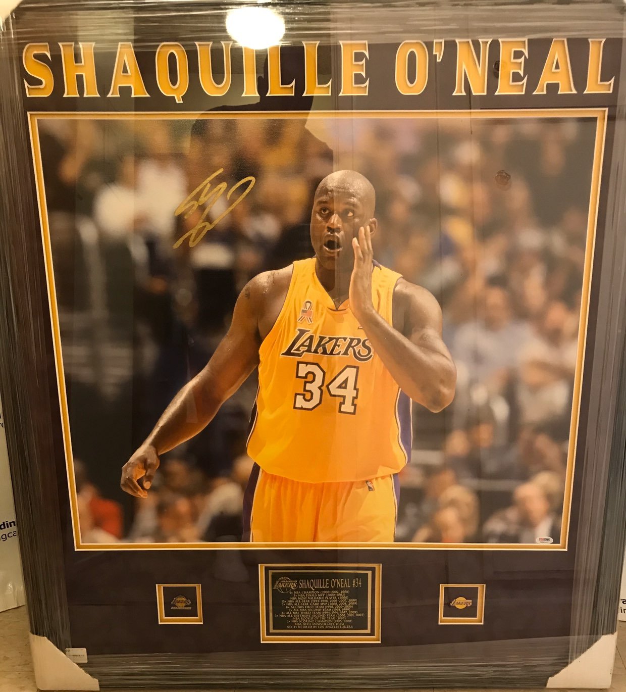 Shaq O'Neal Auto 35x38 Lakers Photo