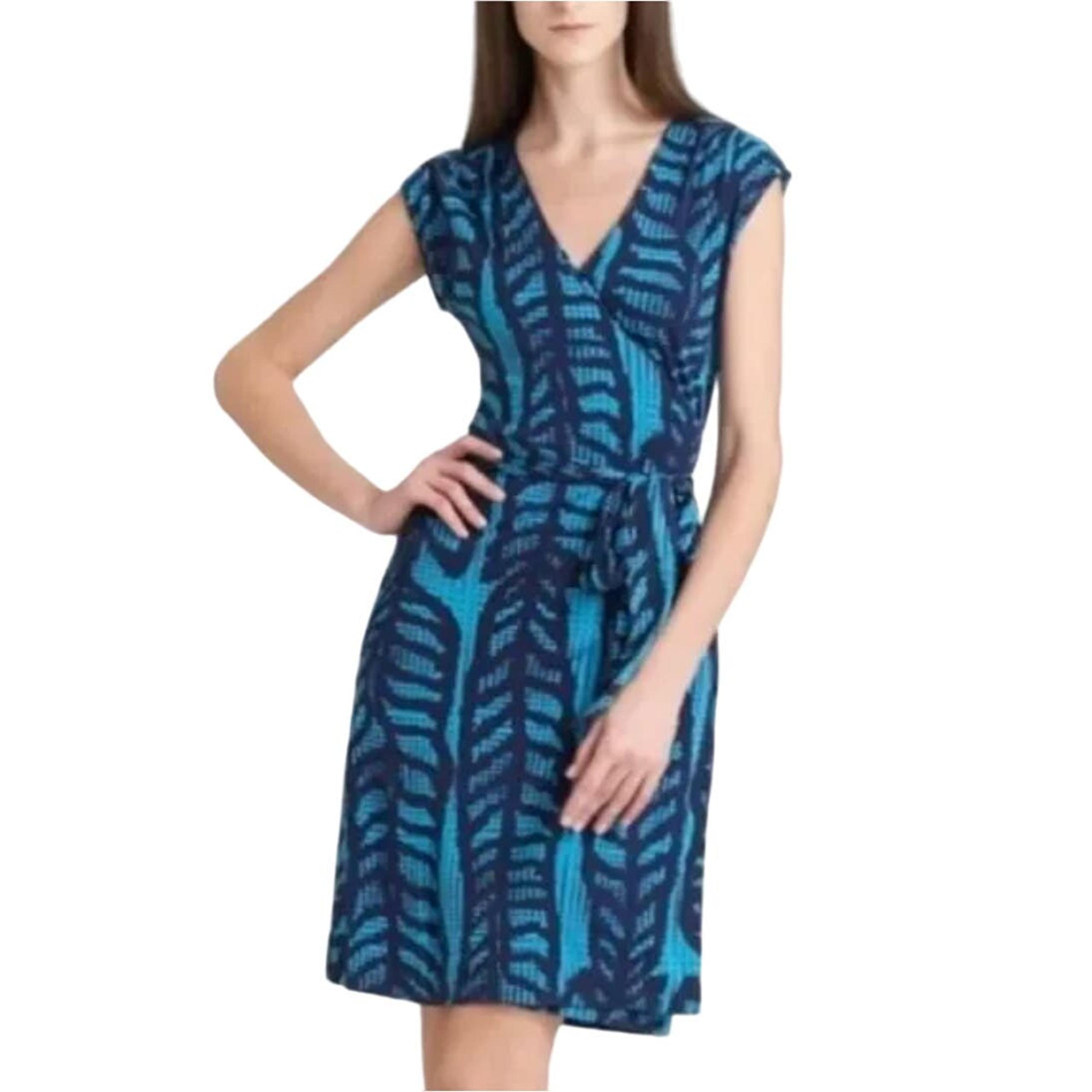 Tory Burch Women 100% Silk Jersey Sleeveless Full Wrap Dress Size Medium