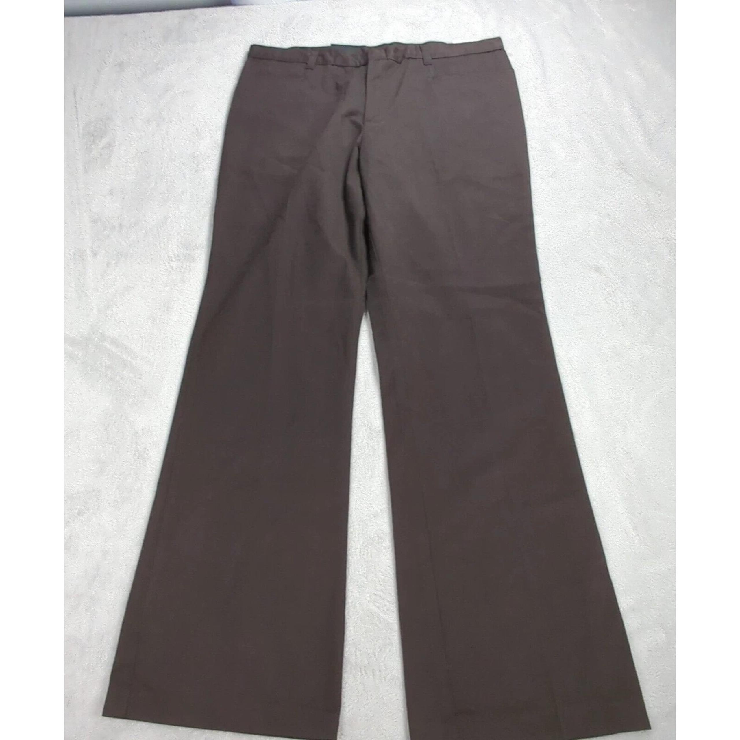 Dickies Pants Junior 15 R 35 x 31 Brown Zip Fly Stretch Flat Front Flare Leg NEW