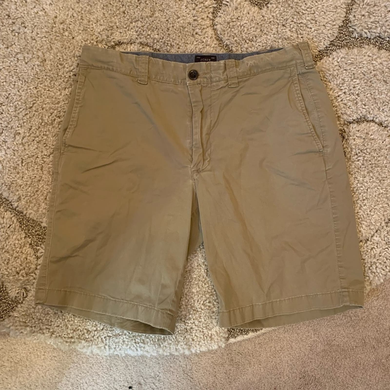 J.Crew Men's Khaki Breathable Chino Shorts Size 31 9 Inseam Easy Wear