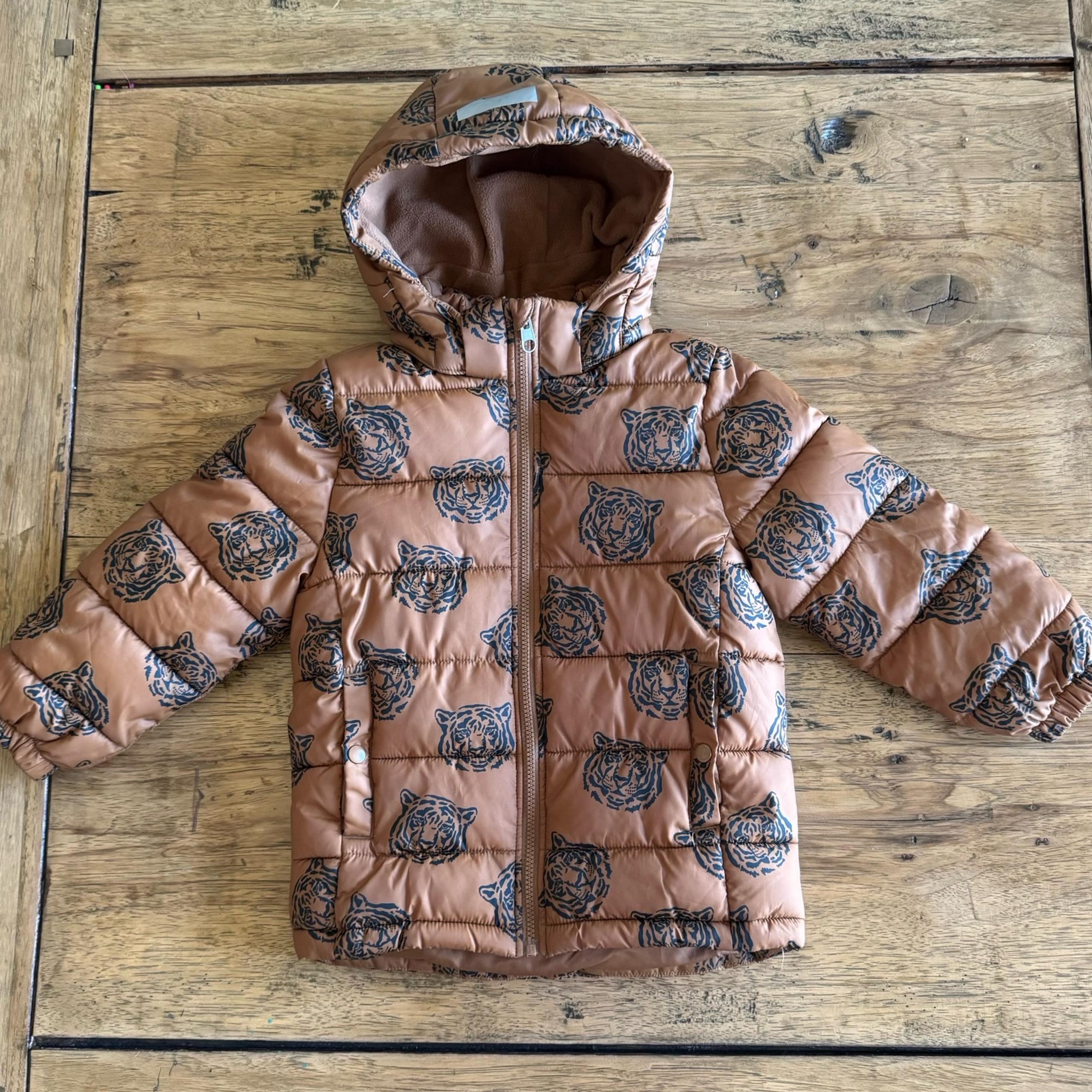 H&M Boys Size 6 Tiger Puffy Coat, Puffer Jacket, Winter, Heavyweight