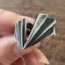 Vintage Geometric Abstract Deco Fan Ring 925 Sterling Silver