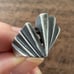 Vintage Geometric Abstract Deco Fan Ring 925 Sterling Silver