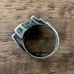 Vintage Geometric Abstract Deco Fan Ring 925 Sterling Silver
