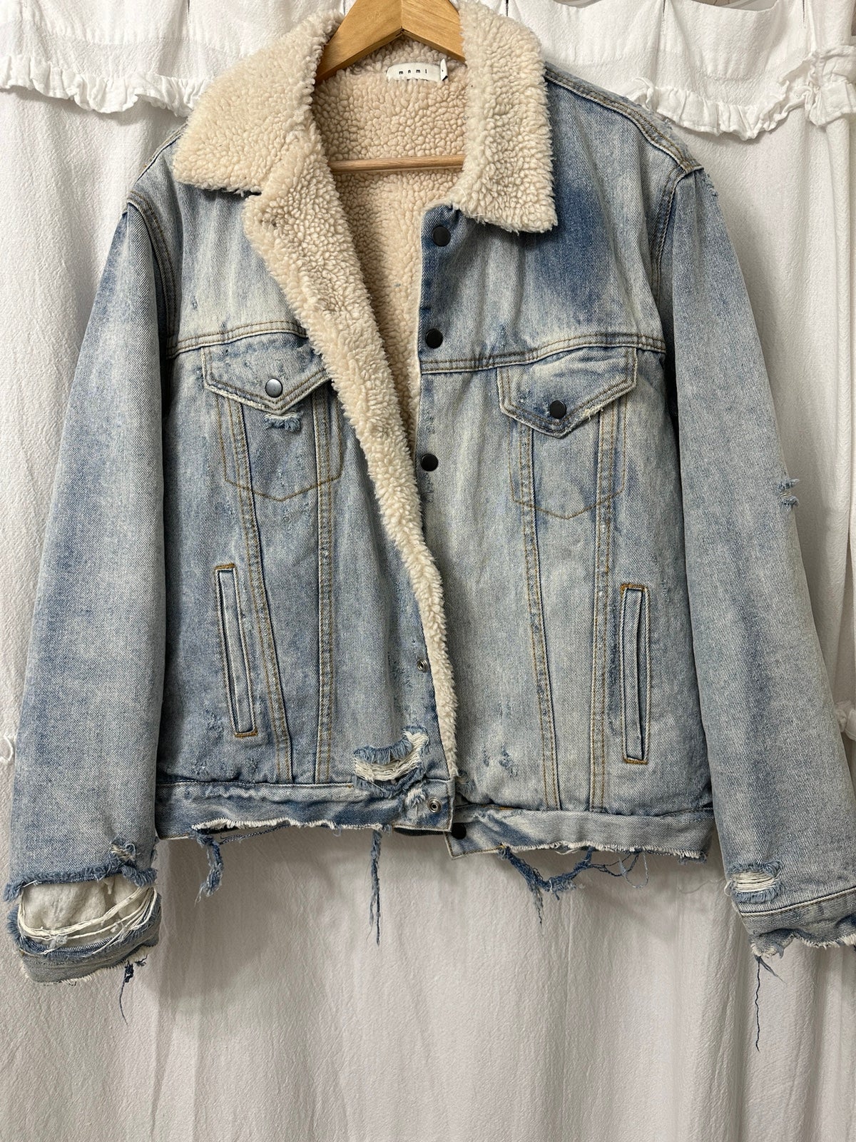 MNML Men’s Distressed Jean Jacket