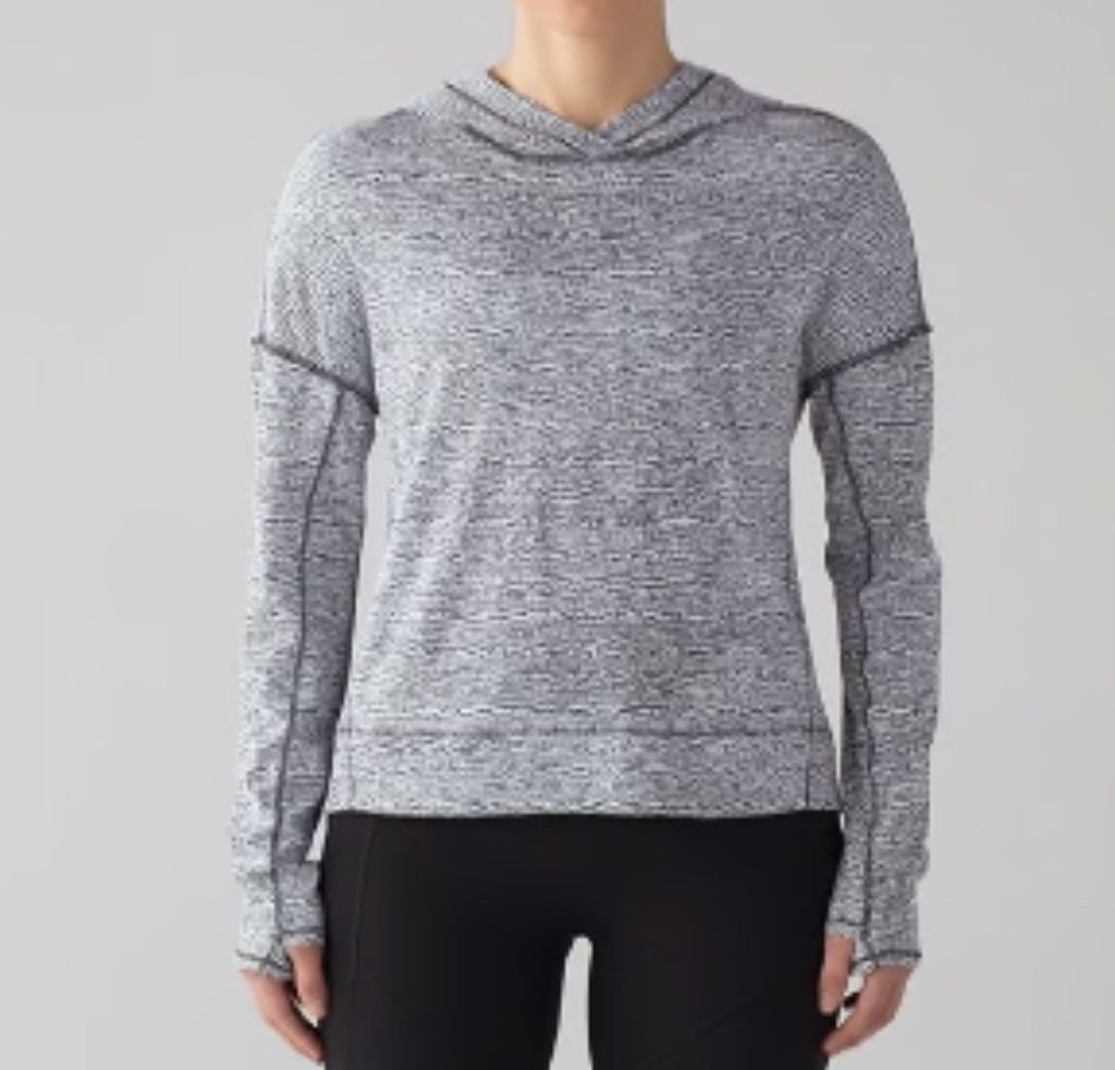 Lululemon Squad Goals Gray and Black Long Sleeve Hoodie Size 8