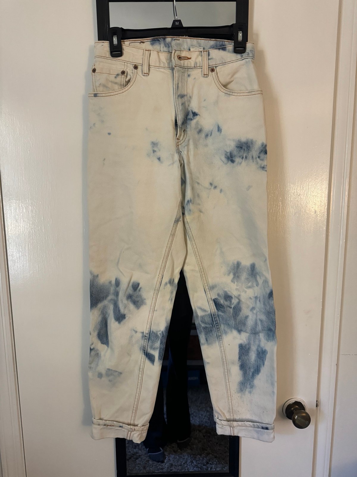 Vintage 80s? Orange Tab Bleach-Washed Straight High Waisted Levi’s Jeans