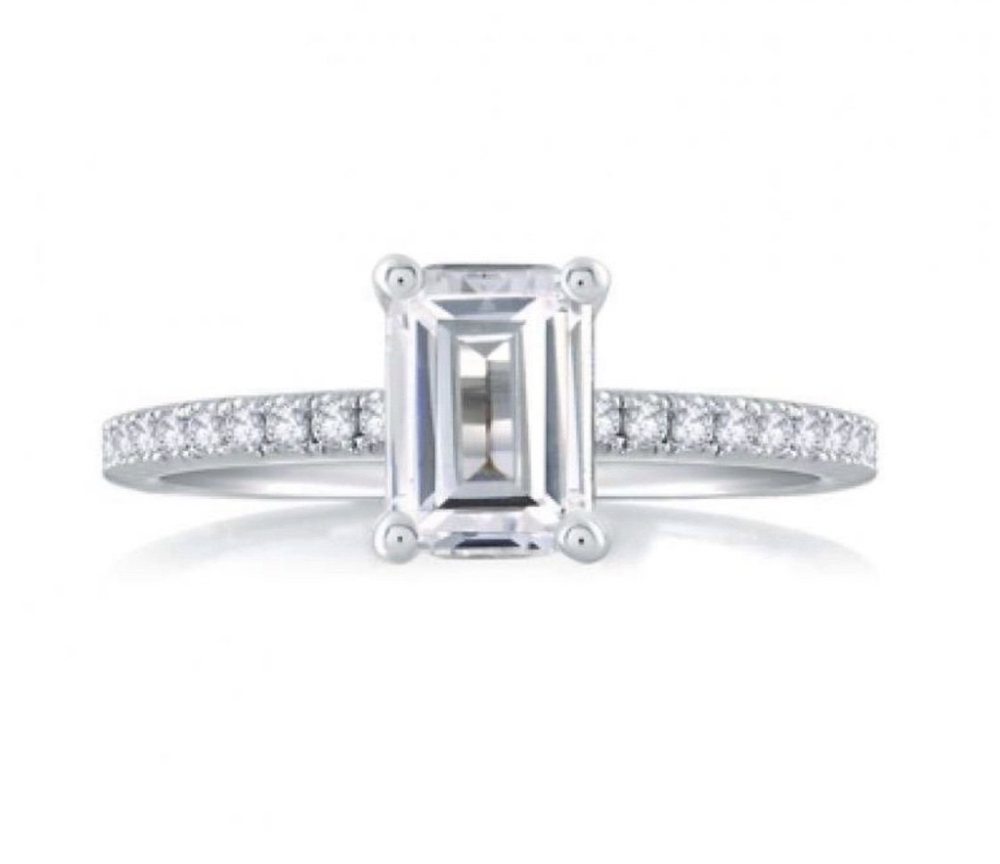 *SALE* 2CT Emerald Cut Moissanite Solid Gold Engagement Ring Size 7